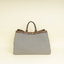 Fendi Brown Houndstooth FF Embroidered Peekaboo X-Tote Medium Bag