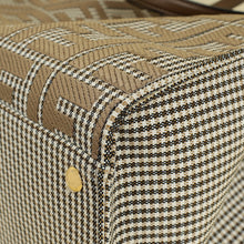 Fendi Brown Houndstooth FF Embroidered Peekaboo X-Tote Medium Bag
