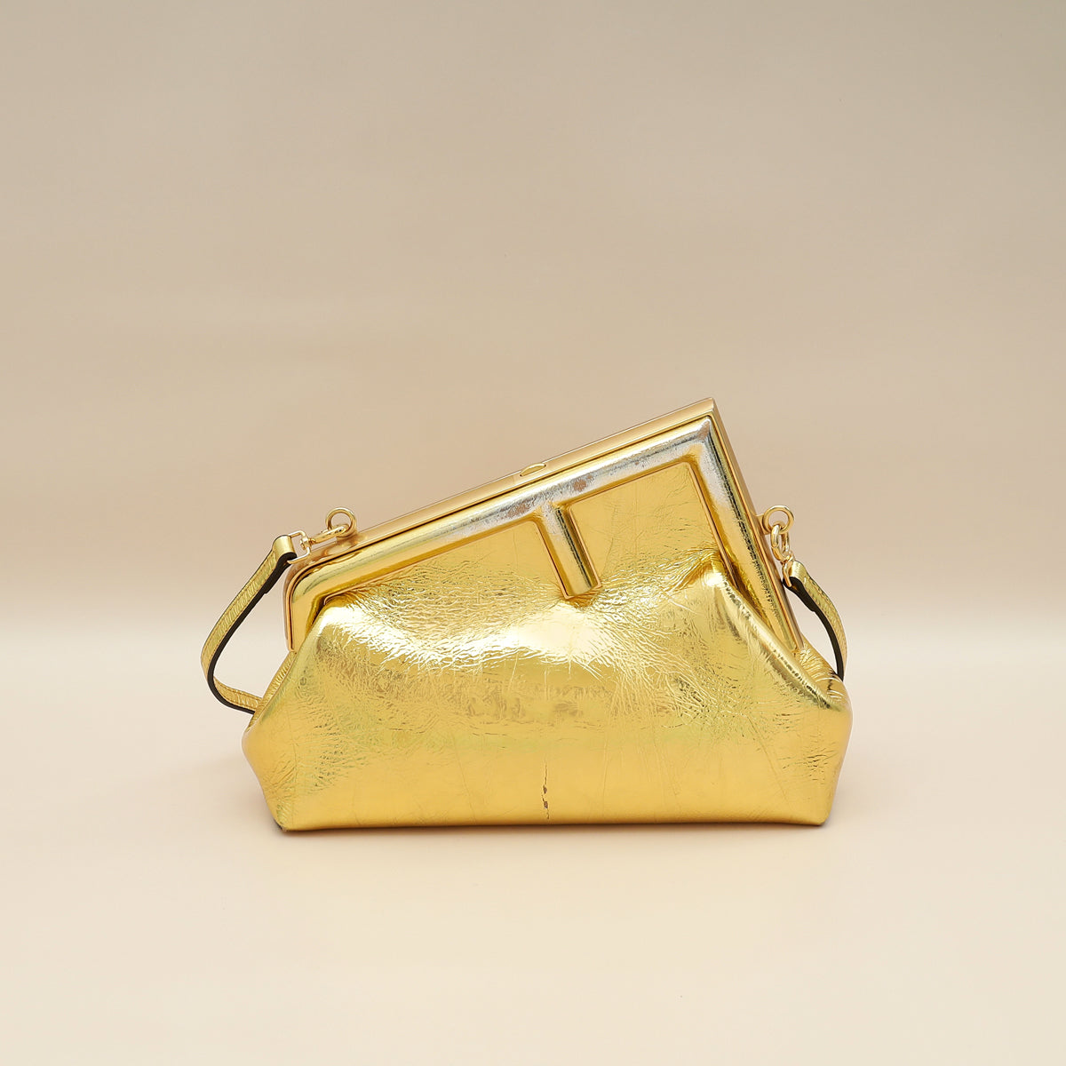 Fendi Gold First Small Laminated Bag