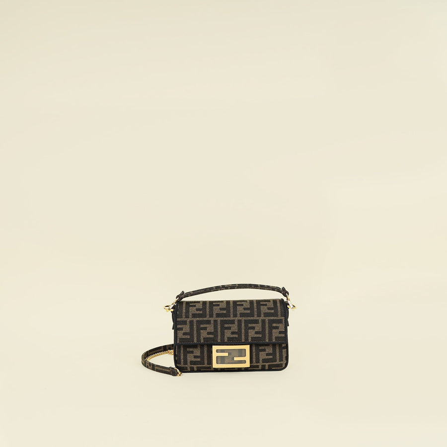Fendi Tobacco FF Zucca Mini Baguette Bag