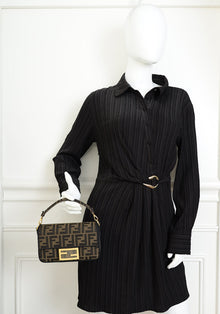 Fendi Tobacco FF Zucca Mini Baguette Bag