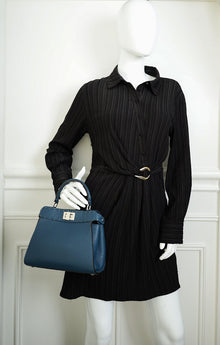 Fendi Navy Blue Selleria Mini Peekaboo Bag
