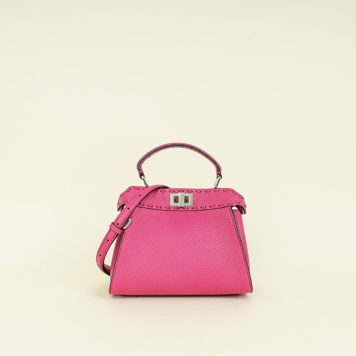 Fendi Dark Fuchsia Selleria Mini Peekaboo Bag