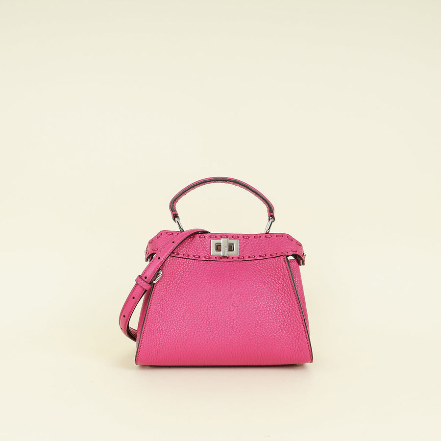 Fendi Dark Fuchsia Selleria Mini Peekaboo Bag