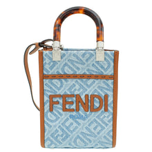 Fendi Bicolor Denim Mini Sunshine Shopper Bag