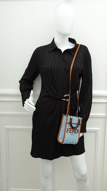 Fendi Bicolor Denim Mini Sunshine Shopper Bag