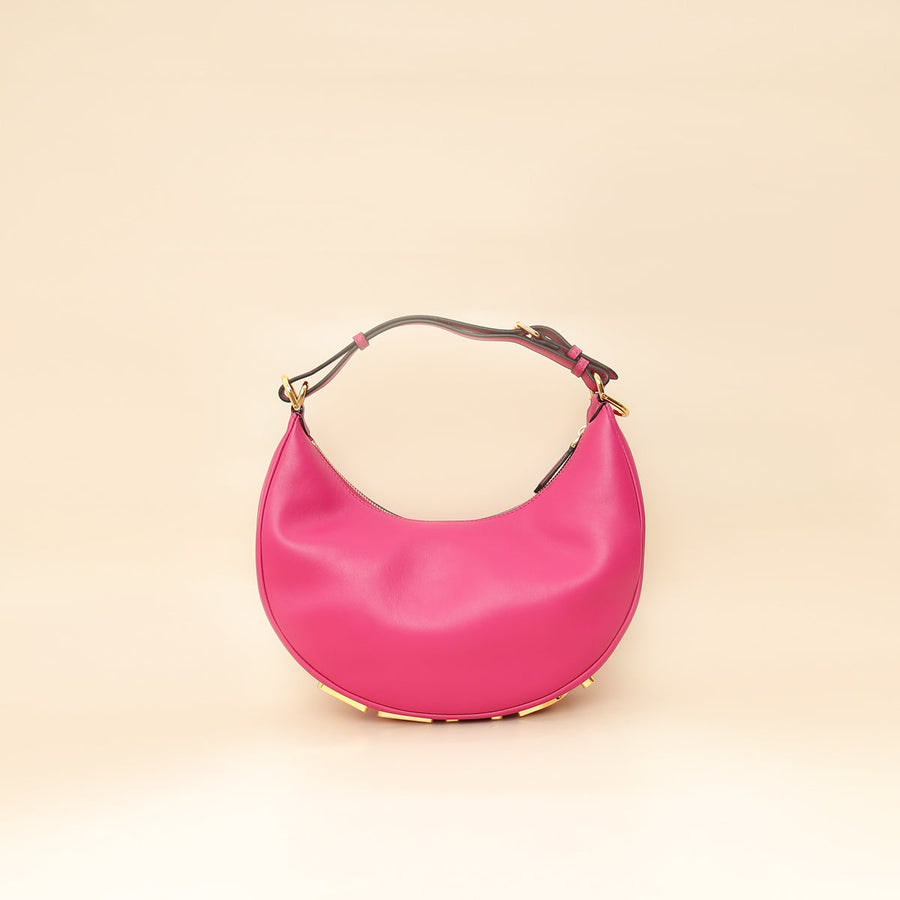 Fendi Hot Pink Vitello Grace Fendigraphy Hobo Medium Bag