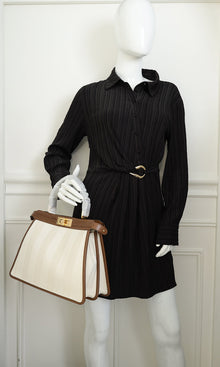 Fendi Bicolor Pequin Medium Peekaboo I SEE U Satchel Bag
