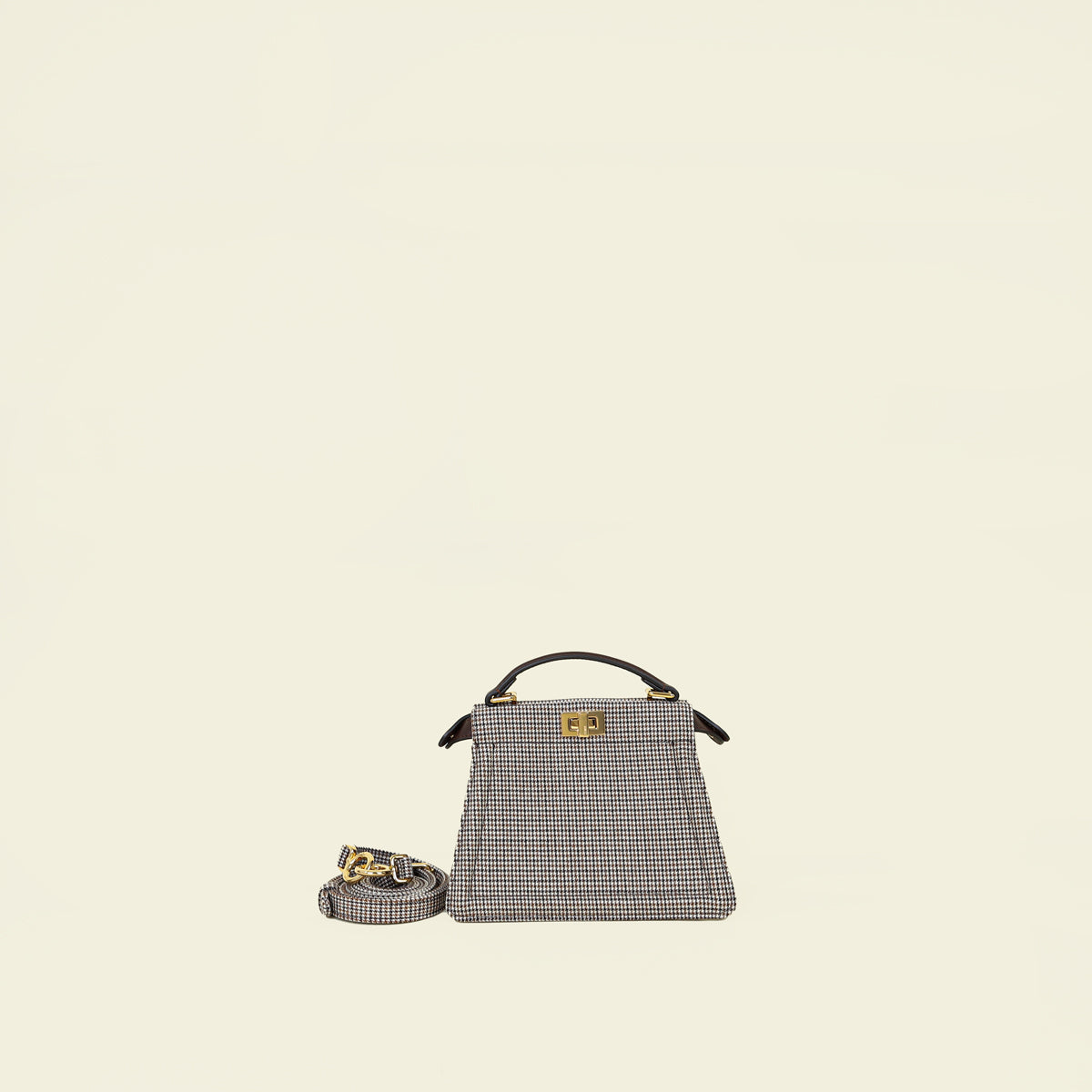 Fendi Tricolor Petite Peekaboo ISeeU Wool Bag