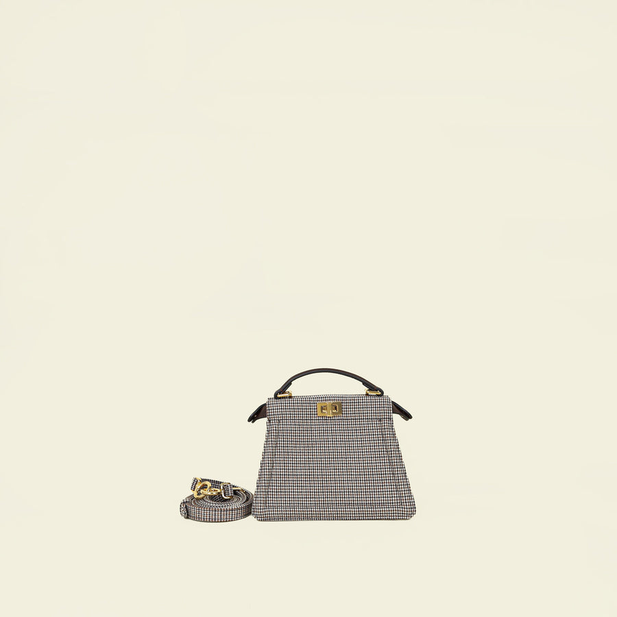 Fendi Tricolor Petite Peekaboo ISeeU Wool Bag