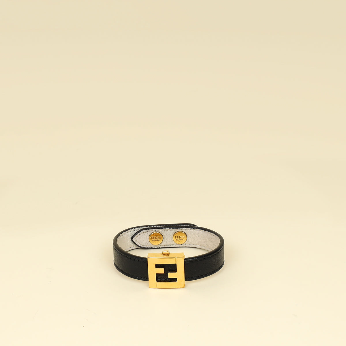Fendi Bicolor Vitello Elite FF Reversible Bracelet