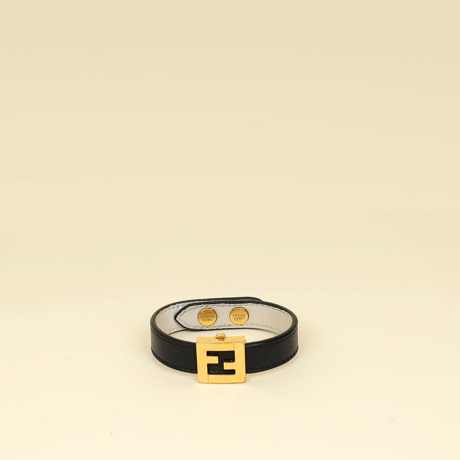 Fendi Bicolor Vitello Elite FF Reversible Bracelet