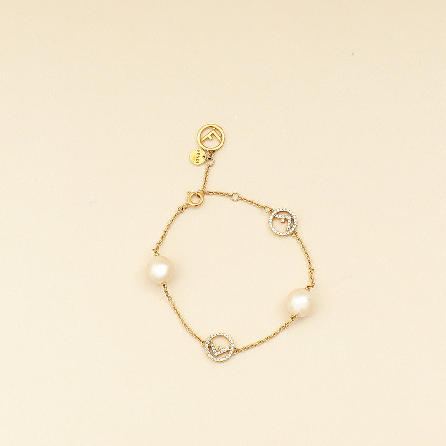 Fendi F is Fendi Crystal Pearl Bracelet