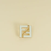 Fendi White FF Forever Fendi Brooch