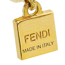 Fendi Gold FF Drop Hoop Earrings