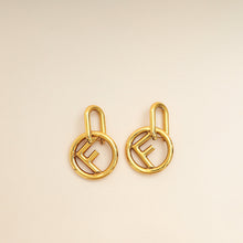 Fendi Gold F Is Hoop Drop Earrings