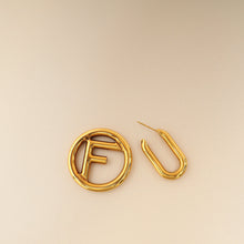 Fendi Gold F Is Hoop Drop Earrings