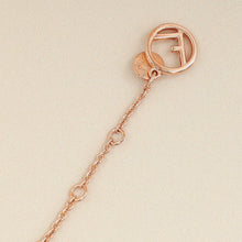 Fendi Rose Gold F Is Necklace W/ Crystal