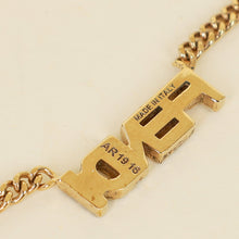 Fendi Gold Finish Logo Crystal Double Layer Necklace