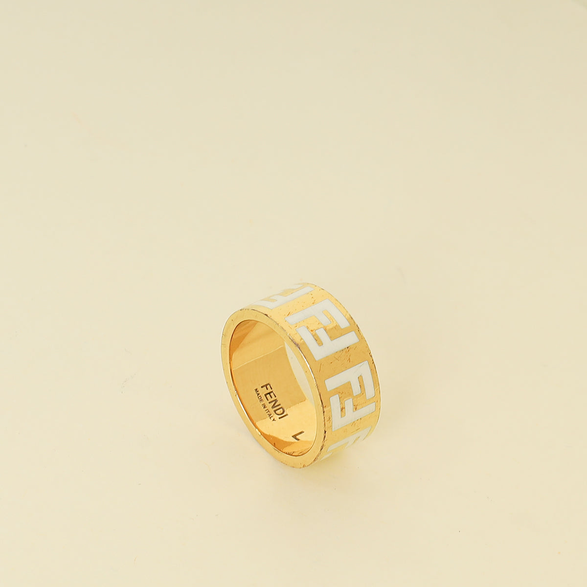 Fendi White Forever Fendi Large Ring