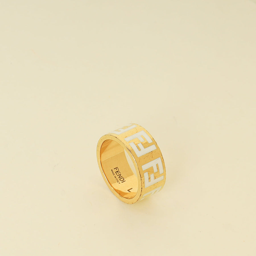 Fendi White Forever Fendi Large Ring