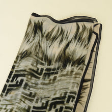 Fendi Tricolor Fur and Zucca Print Silk Scarf