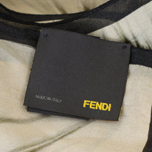 Fendi Tricolor Fur and Zucca Print Silk Scarf