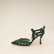 Fendi Green FF Mesh Colibri Slingback Pump 37