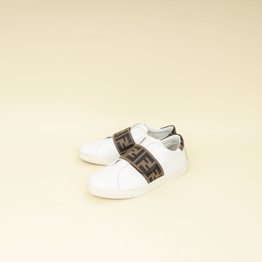 Fendi Bicolor FF Velcro Slip On Sneakers 37