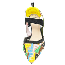 Fendi Multicolor FF Colibri Embroidered Beads Slingback Pump 38