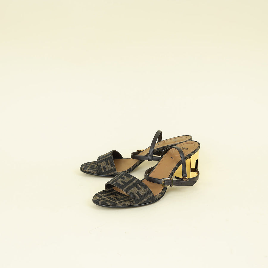 Fendi Tobacco FF Zucca Delfina Sandal 39.5