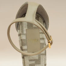 Fendi Tortora Nuvola FF Chenille Velvet FF Cut Baguette Ankle Strap 105mm Pumps 38.5