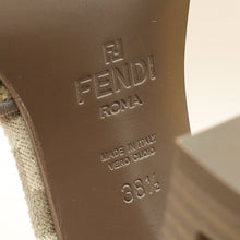 Fendi Tortora Nuvola FF Chenille Velvet FF Cut Baguette Ankle Strap 105mm Pumps 38.5