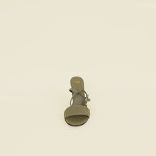 Fendi Khaki FF Embossed Delfina 95 Sandal 38