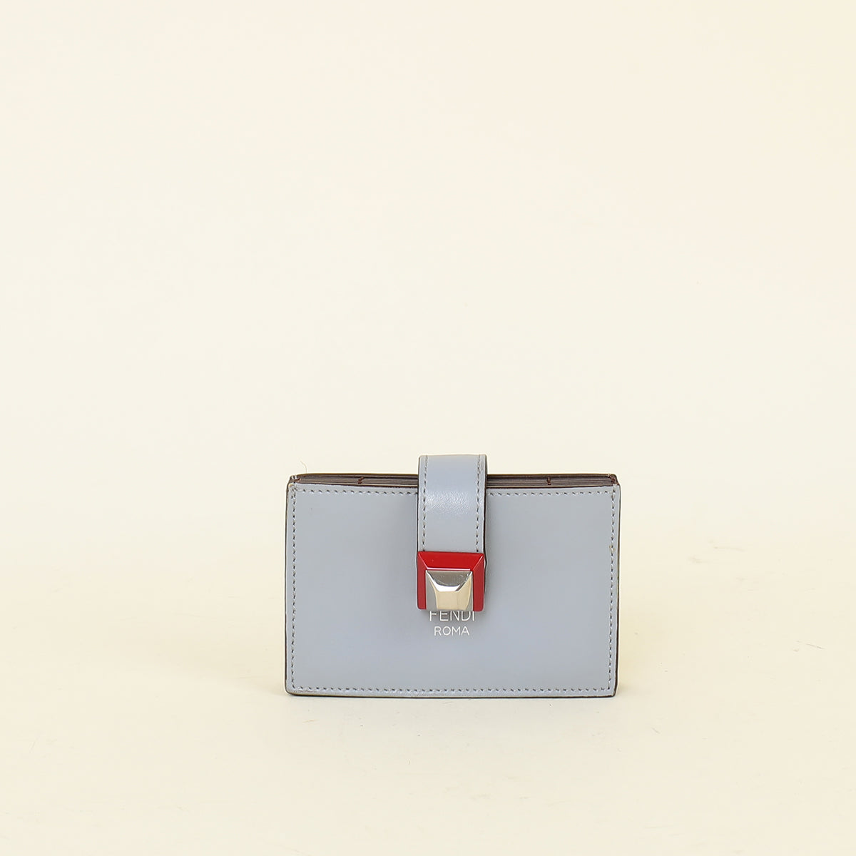 Fendi Grey Kan I Gusseted Card Holder