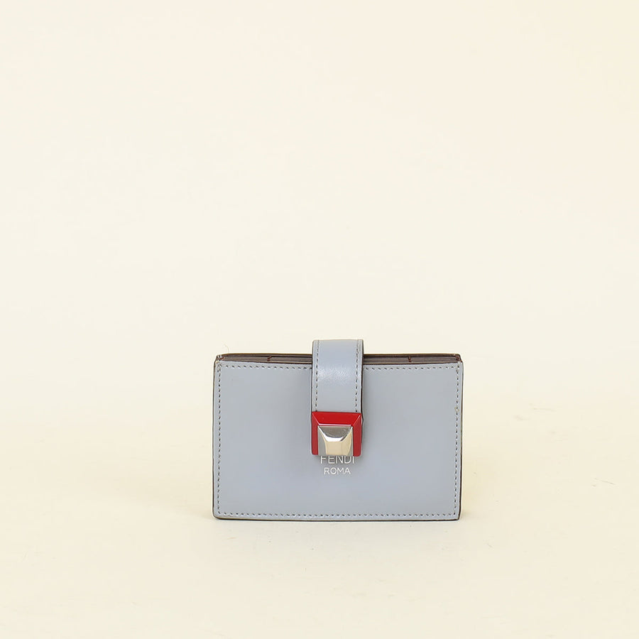 Fendi Grey Kan I Gusseted Card Holder