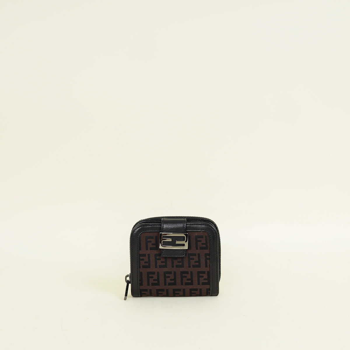 Fendi Brown Zucchino Vitello Compact Wallet