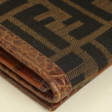 Fendi Bicolor Zucca Croco Embossed Continental Wallet