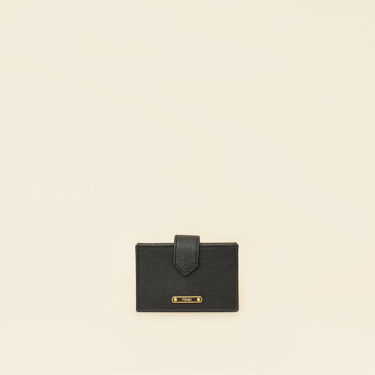 Fendi Black Logo Gusseted Card Holder