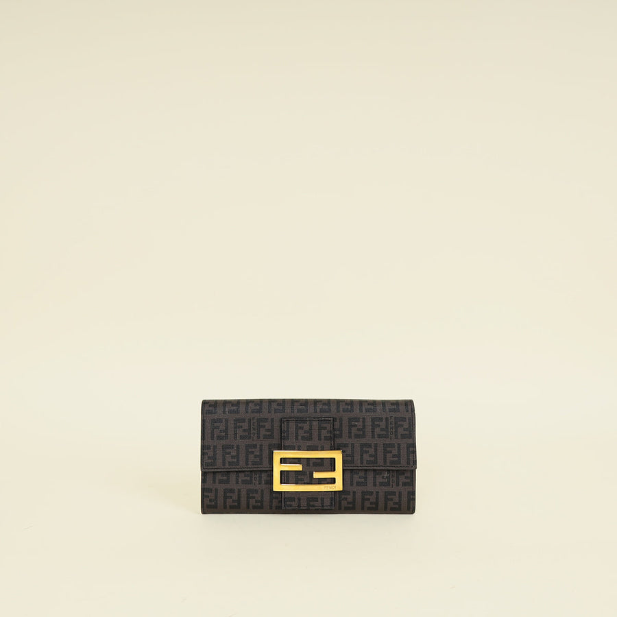 Fendi Brown Spalmati Zucchino Baguette Wallet