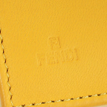 Fendi Yellow Embossed Chain Clutch Bag