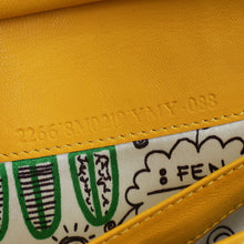 Fendi Yellow Embossed Chain Clutch Bag