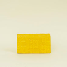 Fendi Yellow Embossed Chain Clutch Bag