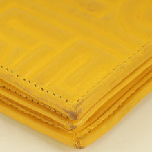 Fendi Yellow Embossed Chain Clutch Bag