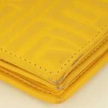Fendi Yellow Embossed Chain Clutch Bag
