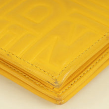 Fendi Yellow Embossed Chain Clutch Bag