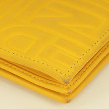 Fendi Yellow Embossed Chain Clutch Bag