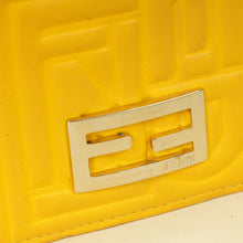 Fendi Yellow Embossed Chain Clutch Bag
