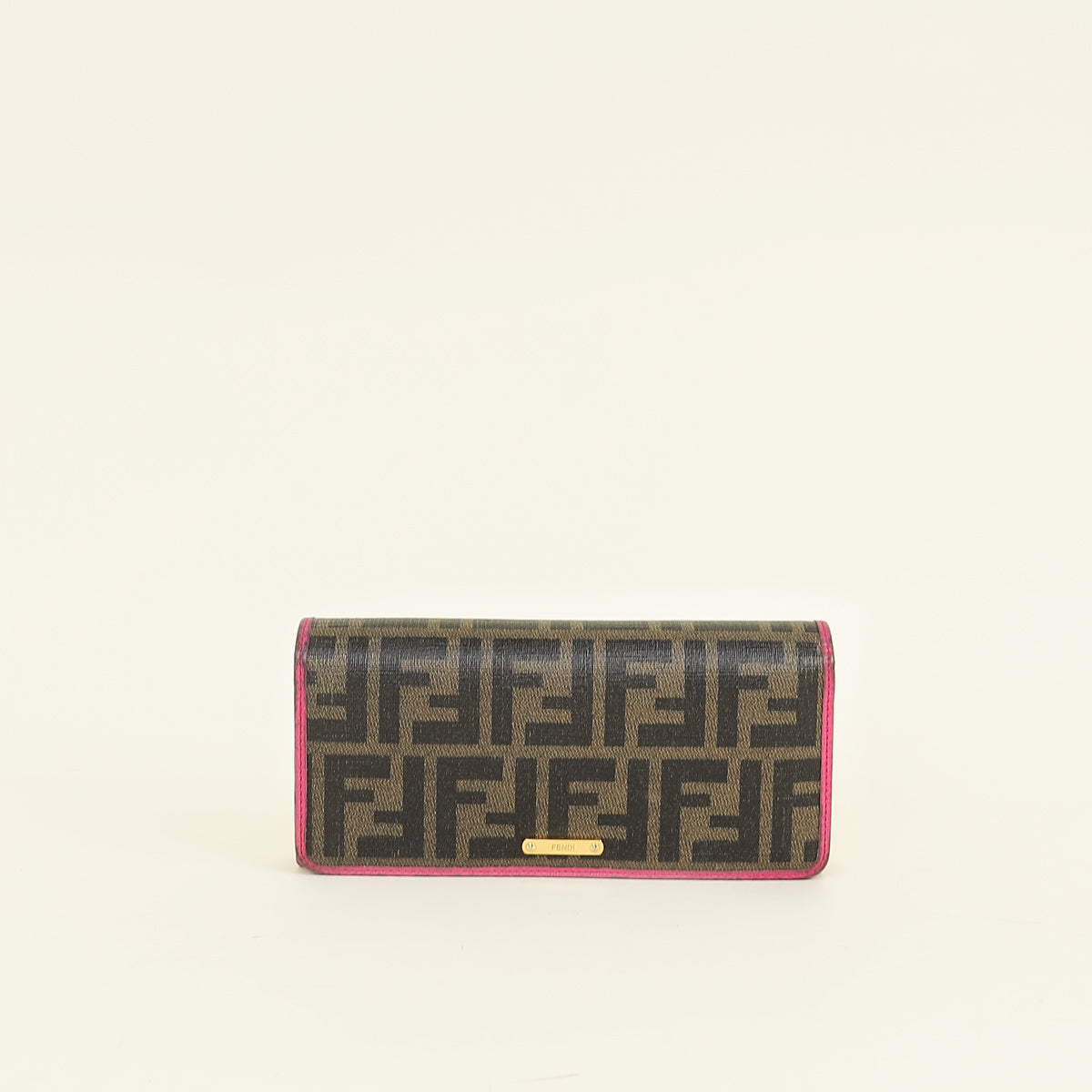 Fendi Bicolor FF Zucca Trifold Continental Wallet