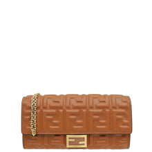 Fendi Caramel Baguette Continental Wallet on Chain